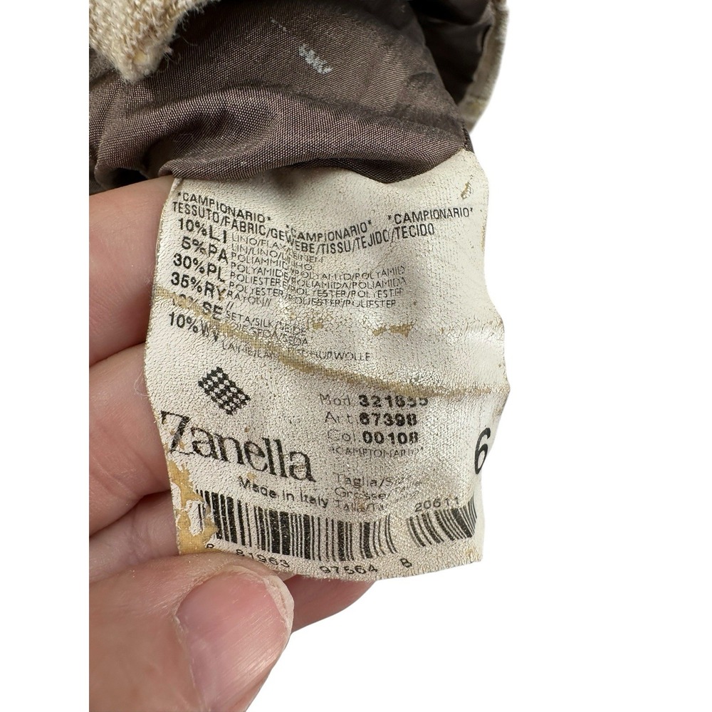 Zanella Linen Blend Tweed Jacket Womens 6 Career Corpcore Business Preppy Work - Picture 7 of 10